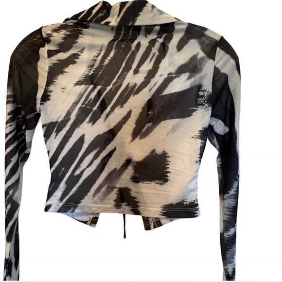 Princess Polly Clyde Long Sleeve Top Black / White size 0 - Picture 4 of 5